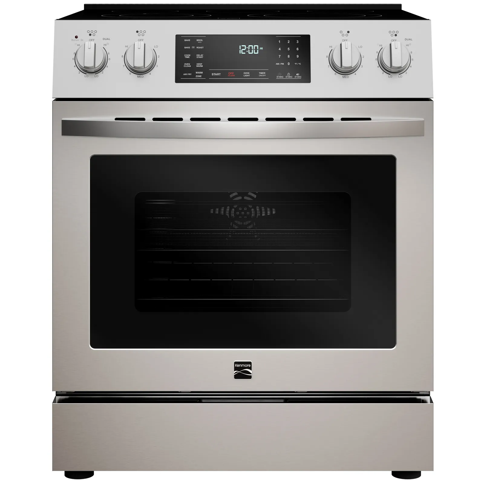 4.8 cu. ft. Front-Control Electric Range with True Convection & Air Fry  Stainless Steel