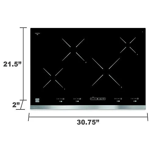 Thumbnail for 30" Electric Induction Cooktop Stainless Steel w/ Black