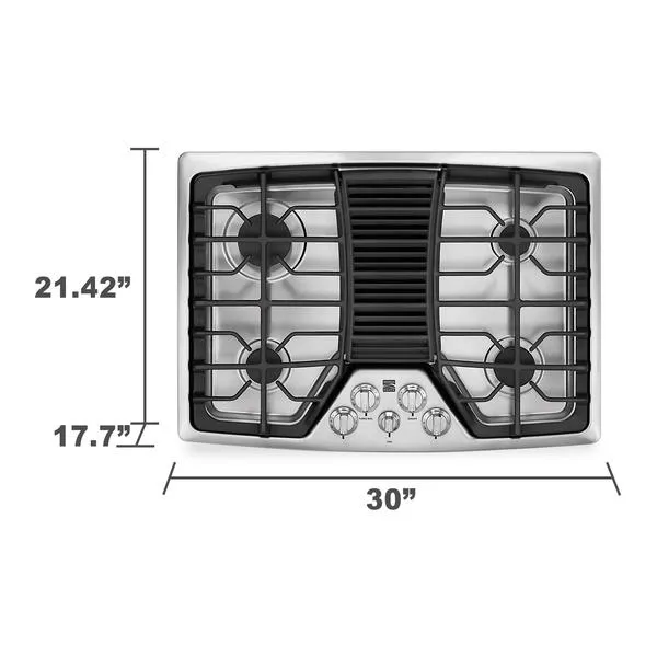 Thumbnail for Kenmore Elite 31113  30" Gas Downdraft Cooktop - Stainless Steel