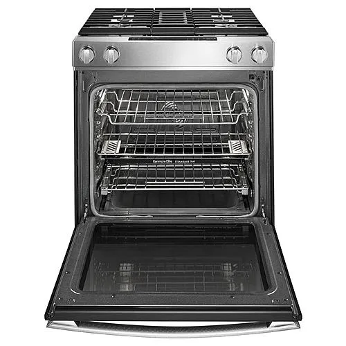 Thumbnail for Kenmore Elite 42783 6.4 cu. ft. 30 in. Dual-Fuel Front-Control Downdraft Range - Stainless Steel