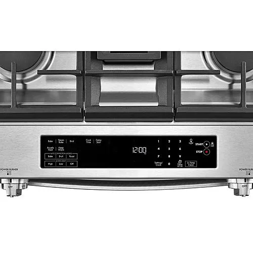 Thumbnail for Kenmore Elite 42783 6.4 cu. ft. 30 in. Dual-Fuel Front-Control Downdraft Range - Stainless Steel