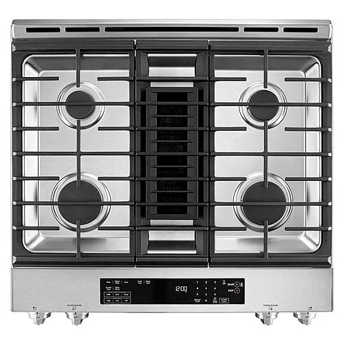 Thumbnail for Kenmore Elite 42783 6.4 cu. ft. 30 in. Dual-Fuel Front-Control Downdraft Range - Stainless Steel