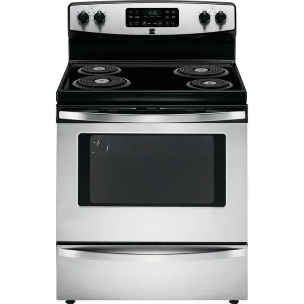 5.4 cu. ft. Self-Clean Electric Coil Range with Convection - Stainless Steel