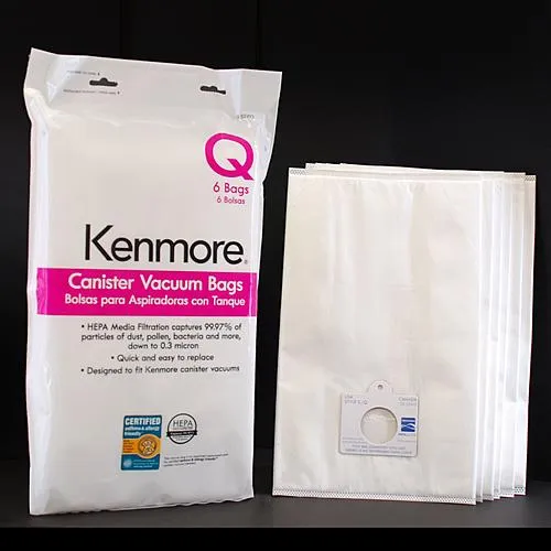 Thumbnail for 6 pk Type Q HEPA Vacuum Bags  for Canister Vacuums