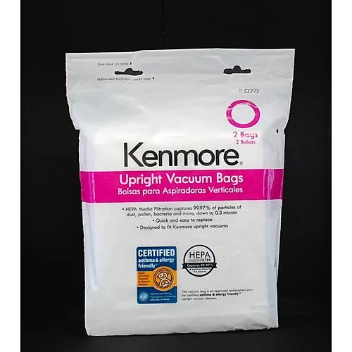 2 Pk. Style O HEPA Vacuum Bags for Upright Vacuums