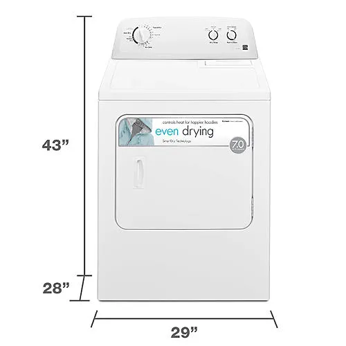 Thumbnail for 7.0 cu. ft. Electric Dryer w/ Wrinkle Guard - White