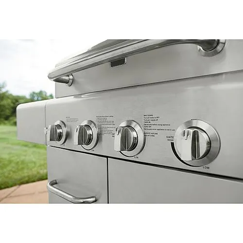 Thumbnail for Kenmore 4 Burner Gas Stainless Steel Grill with Searing Side Burner