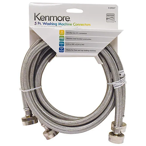5' Stainless-Steel Washing Machine Hose  2 Pack
