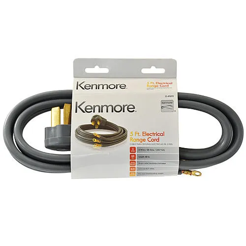 3-Prong 5' Gray Range Cord