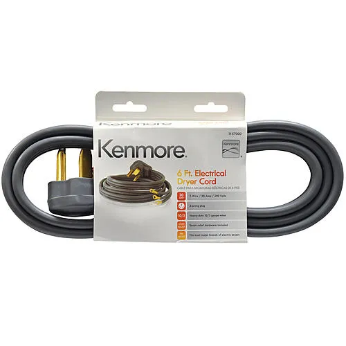 3-Prong 6' Electrical Dryer Cord