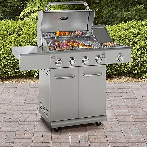 Thumbnail for Kenmore 4-Burner LP Stainless Steel Gas Grill