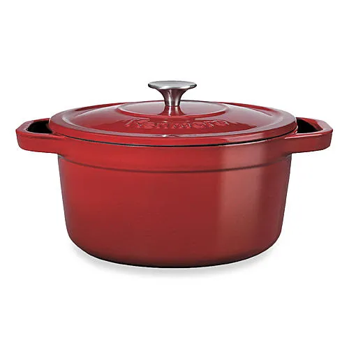 Kenmore 7 qt. Cast Iron Dutch Oven - Red